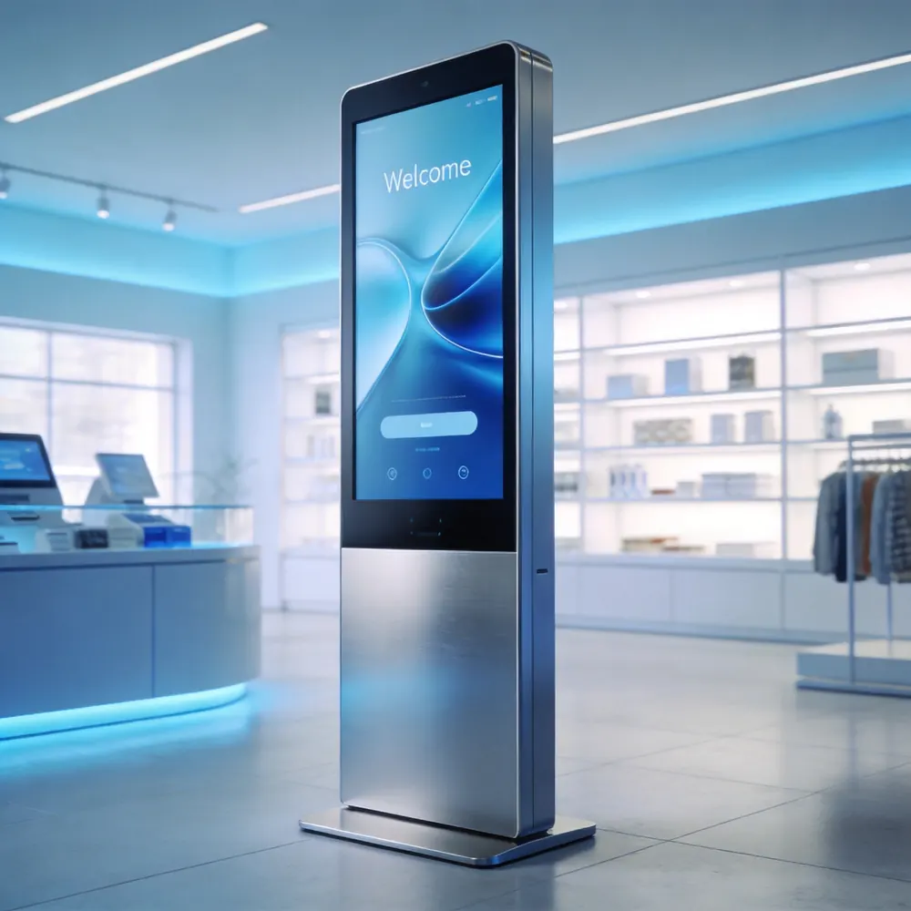 Floor-standing commercial AI self-service kiosk