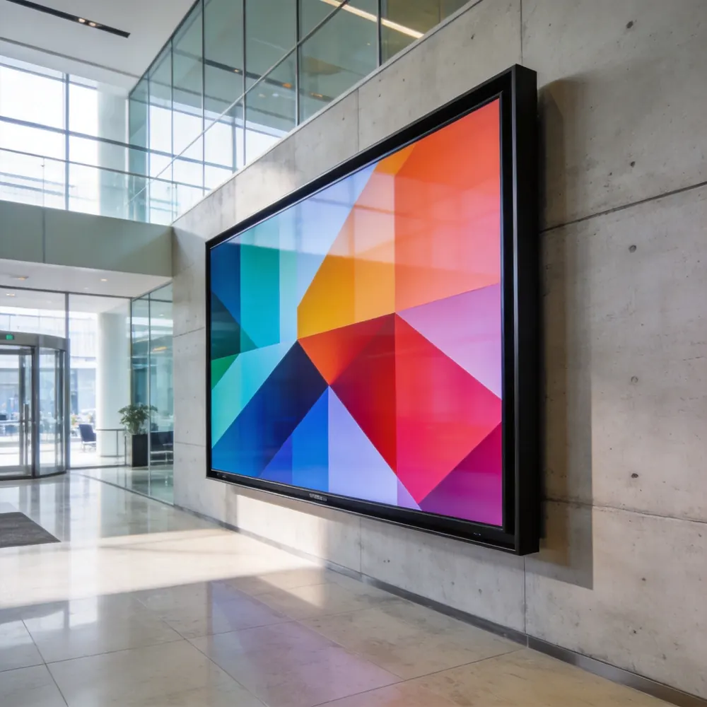 Wall-mounted AI digital signage display